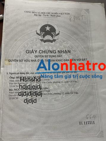 Gấp, chính chủ bán nhà riêng Bùi Quang Là, Phường 12, Gò Vấp, an ninh - vị trí tốt, LH: 0906733229