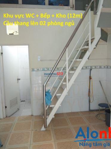 Cho thuê nhà hẻm 02 phòng ngủ (15m + 25m) + gác lửng 6m , 1 bếp , 01 tolet
