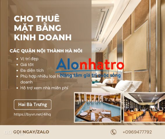CHO THUÊ MẶT BẰNG KINH DOANH CÁC QUẬN NỘI THÀNH HÀ NỘI