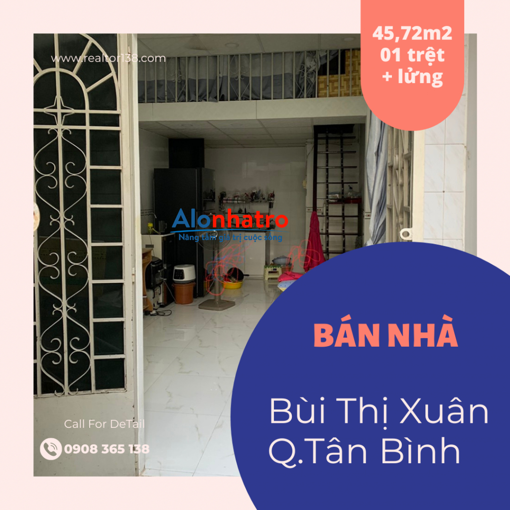 Bán nhà cấp 4 hẻm 224 Bùi Thị Xuân phường 3 quận Tân Bình